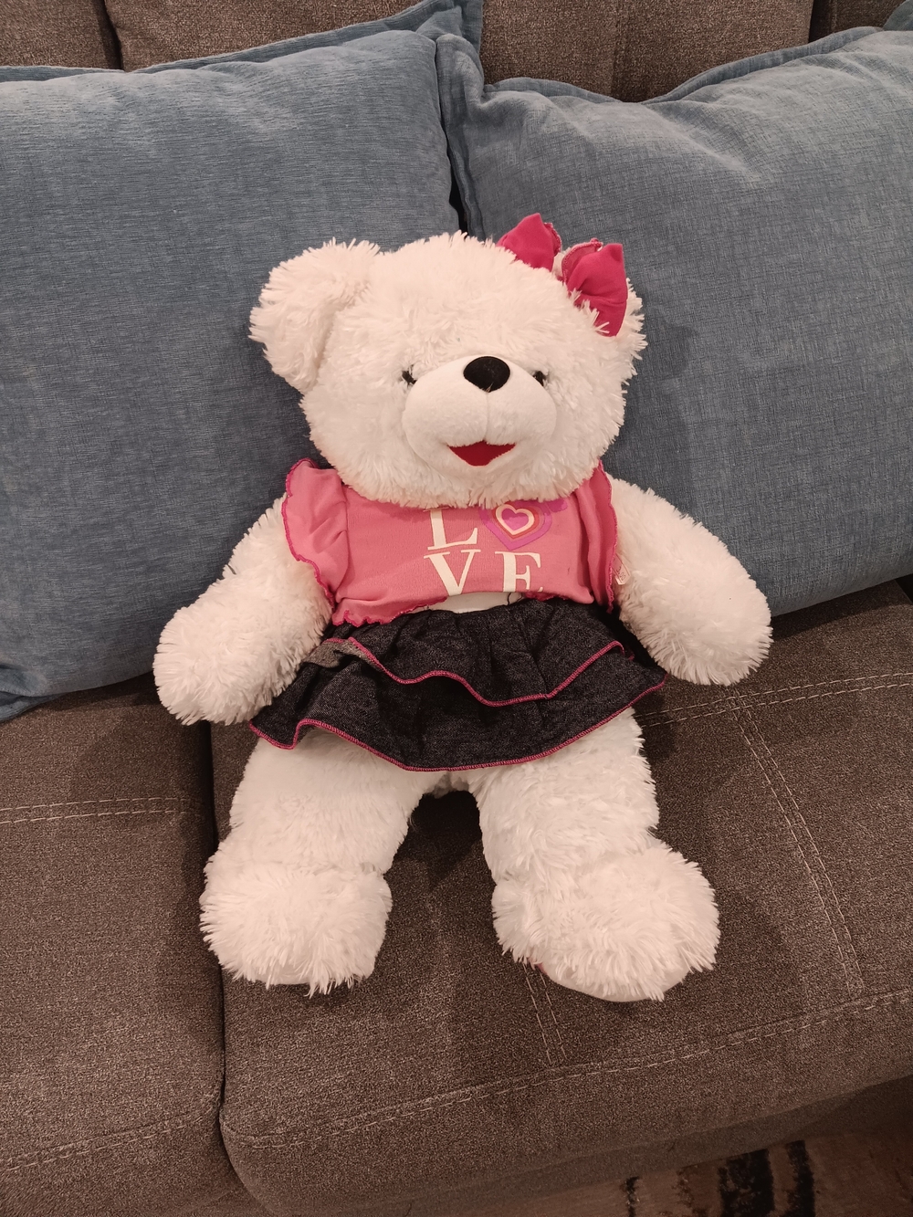 & Other Stories White Teddy Bear in Pink Dress with Bow